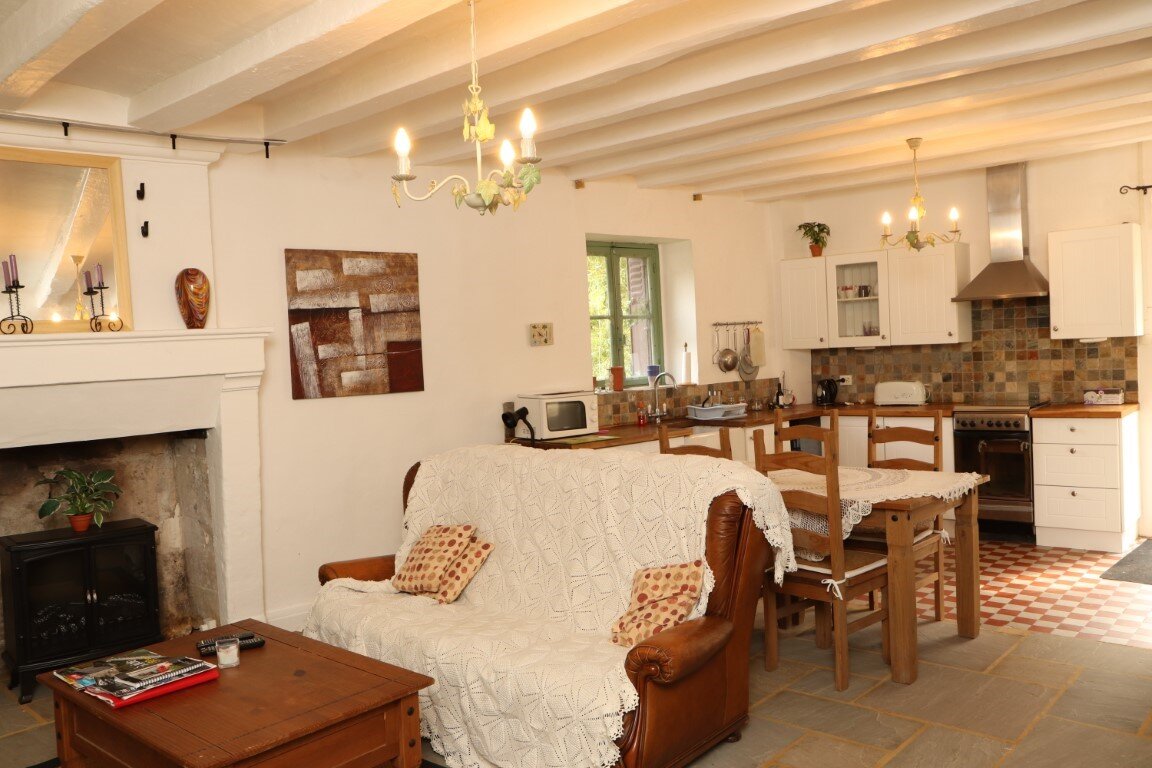 Gite open plan kitchen and lounge
